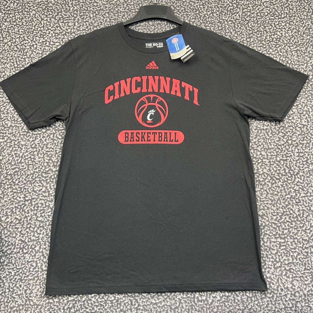 Cincinnati Bearcats‎ Shirt Men Large Black Adidas Short Sleeve Cotton New L